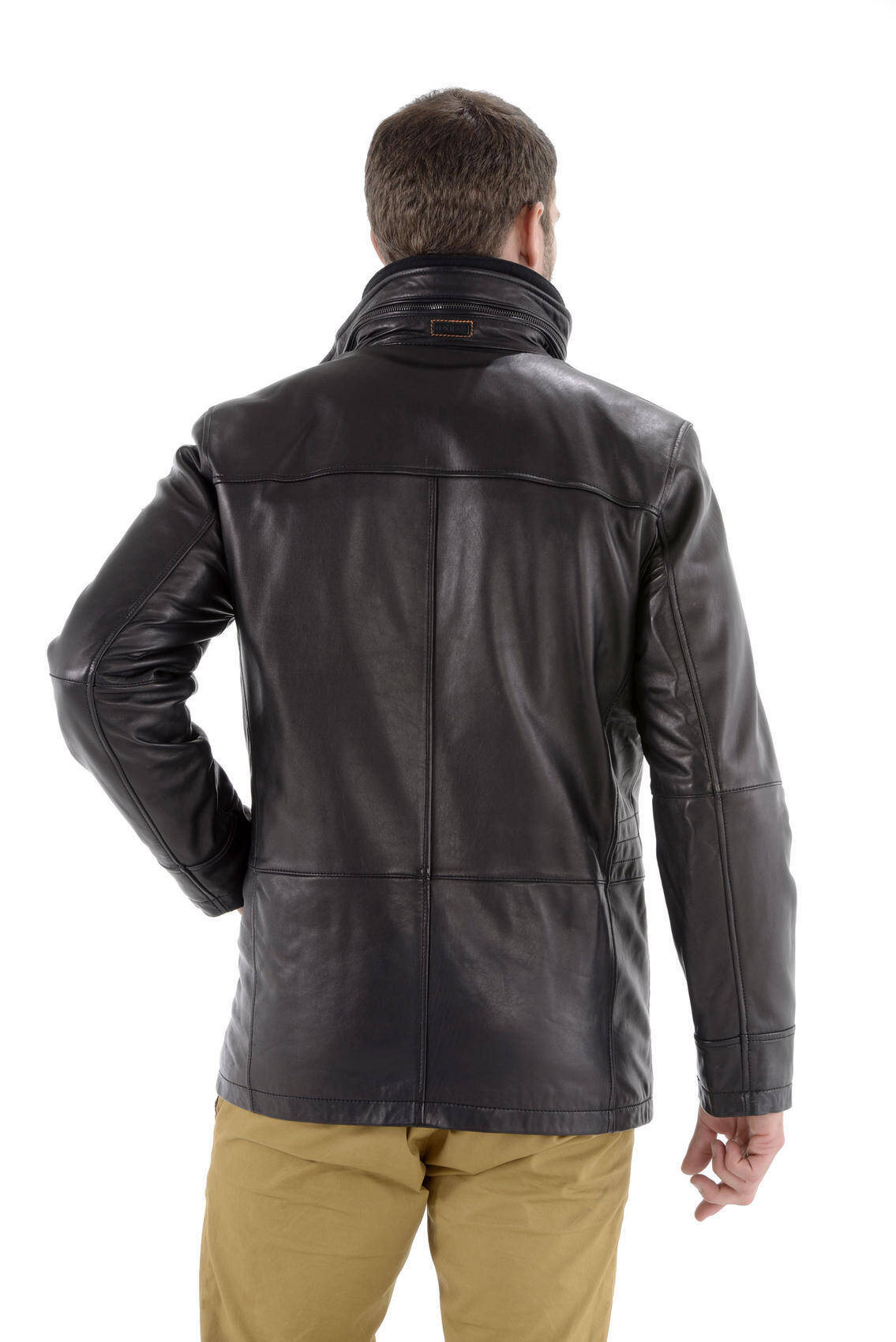 42526- blouson cuir homme noir dos