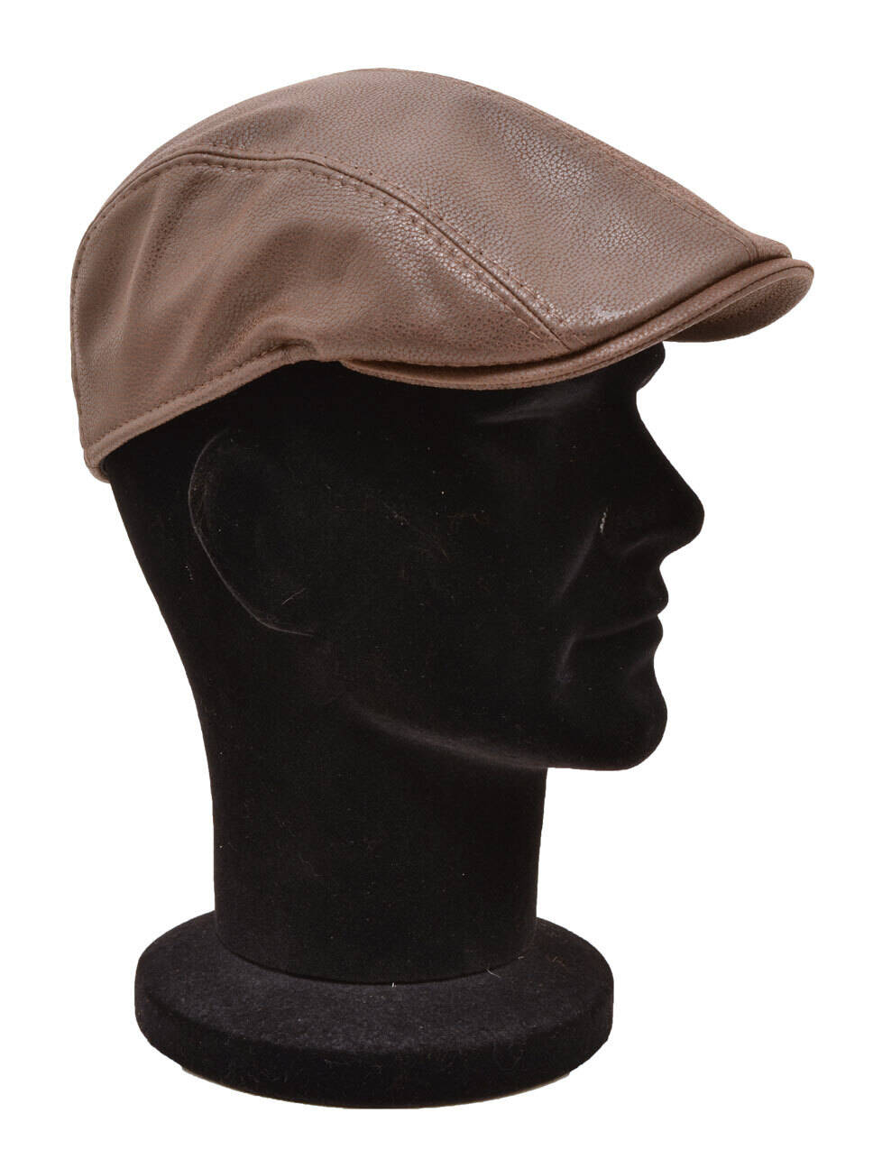 Berret cuir homme vachette marron casquette plate (4)