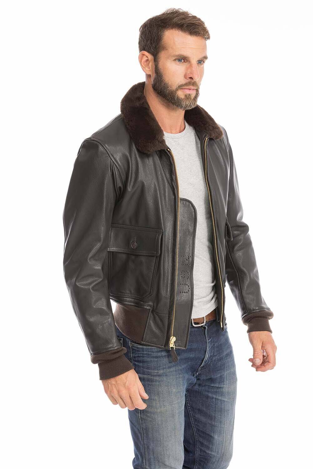 blouson aviateur pilote homme marron cockpit Z2108W (3)