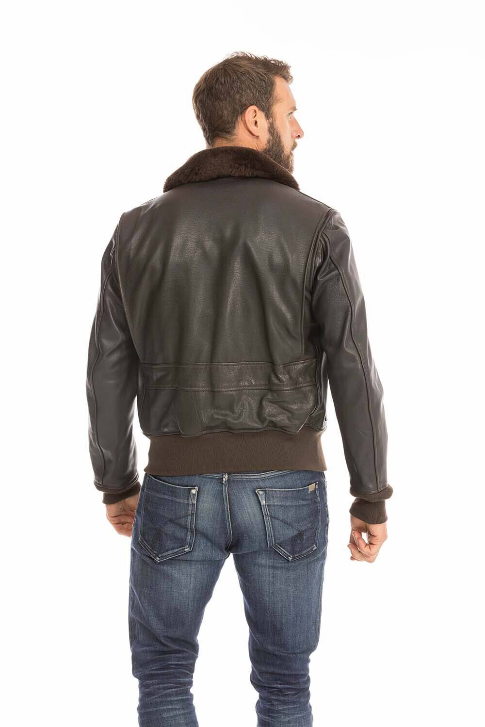 blouson aviateur pilote homme marron cockpit Z2108W (5)