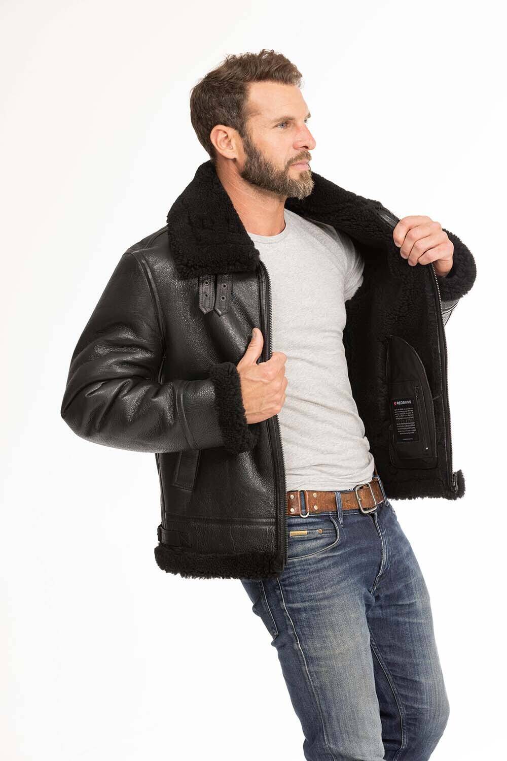 blouson bombardier homme mouton noir reagan  (9)