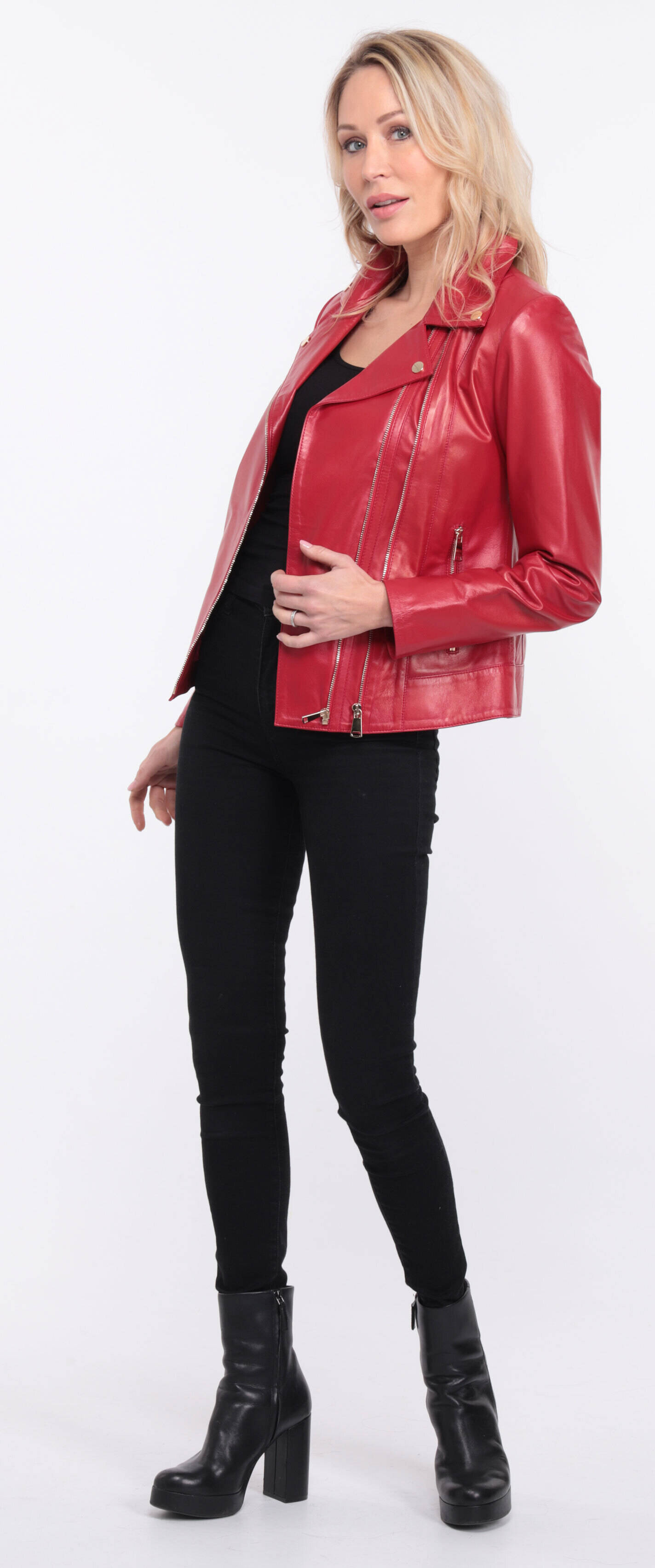 blouson cuir elsa rouge (9)