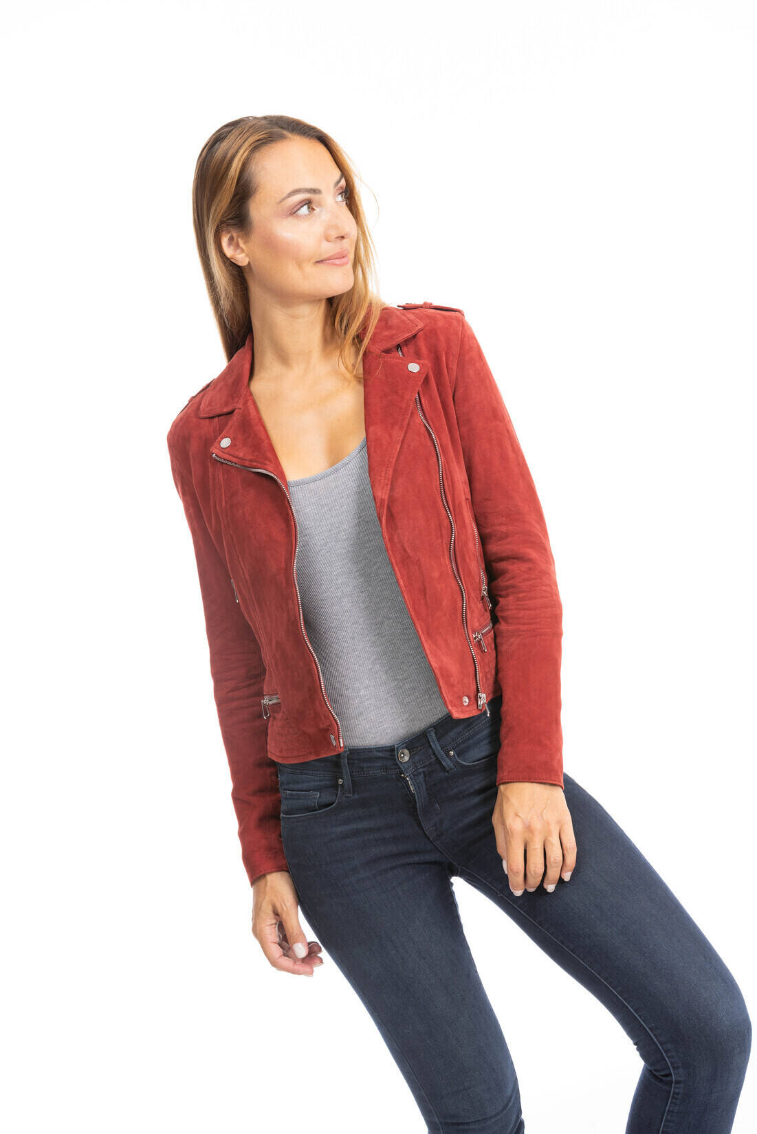 blouson cuir femme 101351 rouge (3)