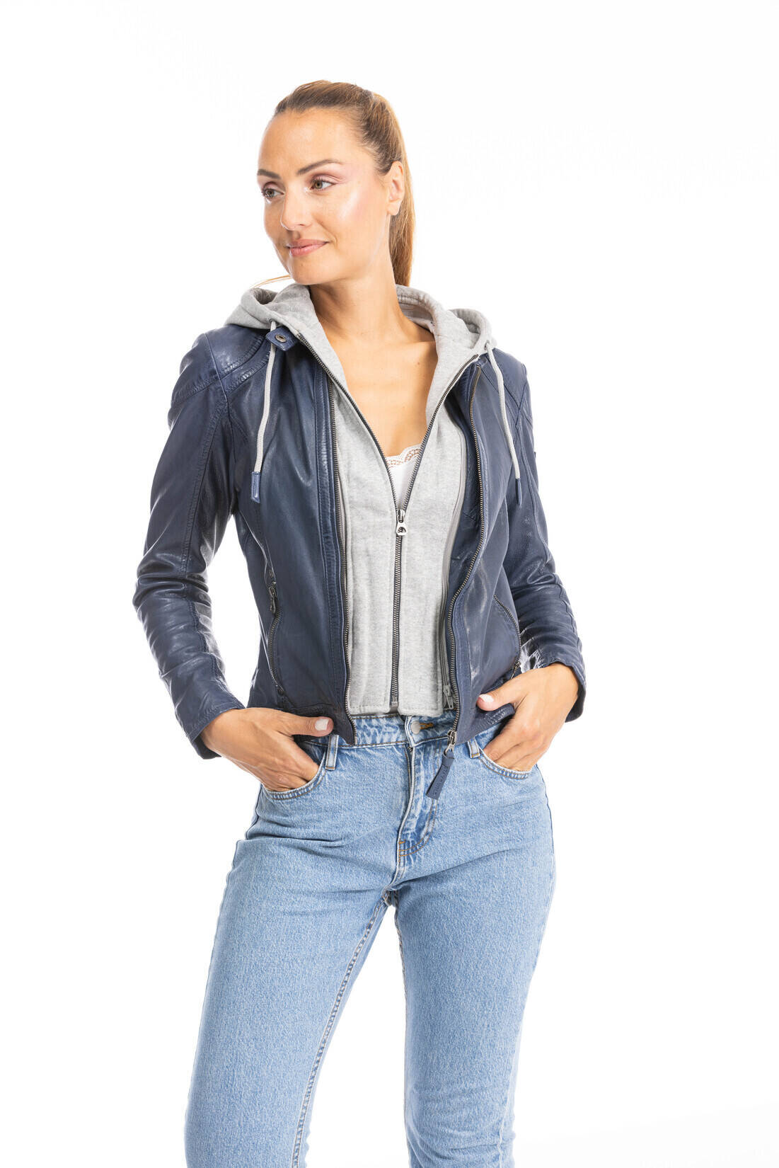 blouson cuir femme bleu anni (5)