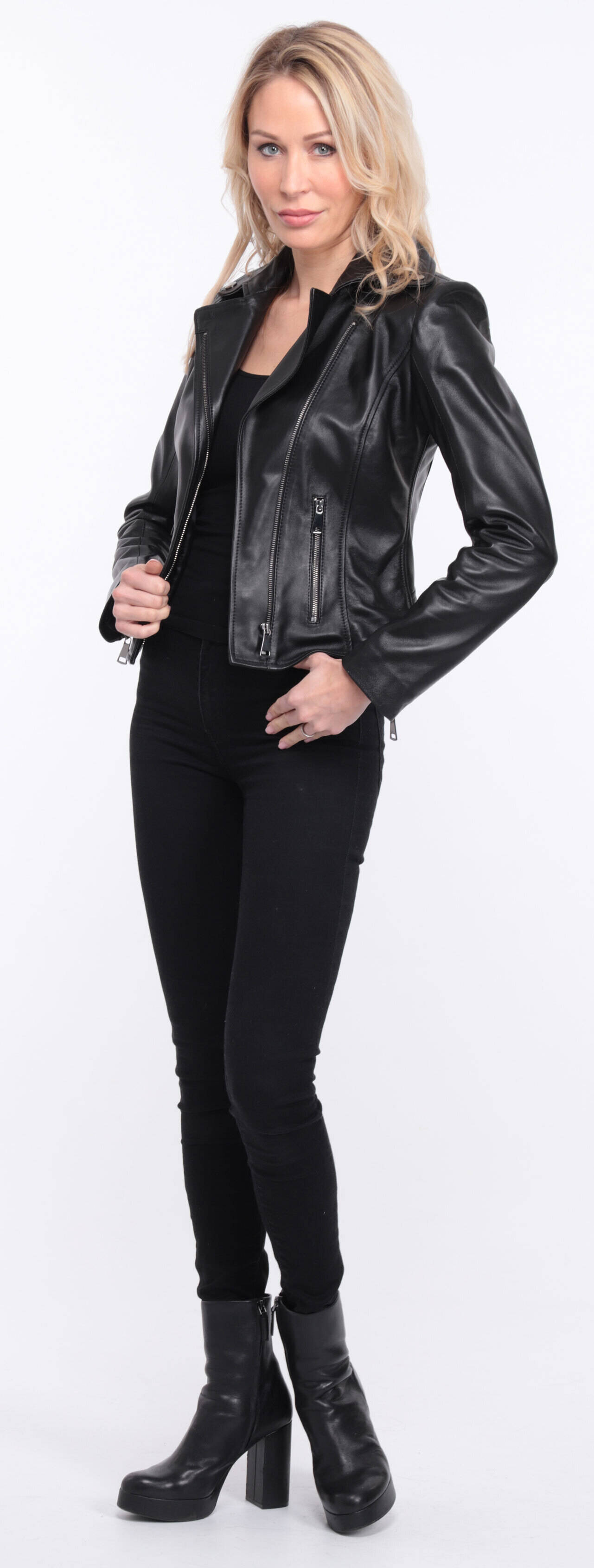 blouson cuir femme noir salou (6)