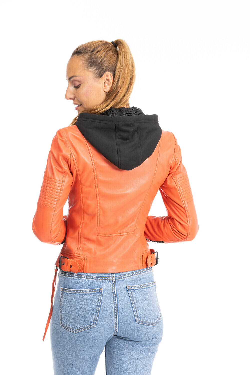 blouson cuir femme orange janin (11)