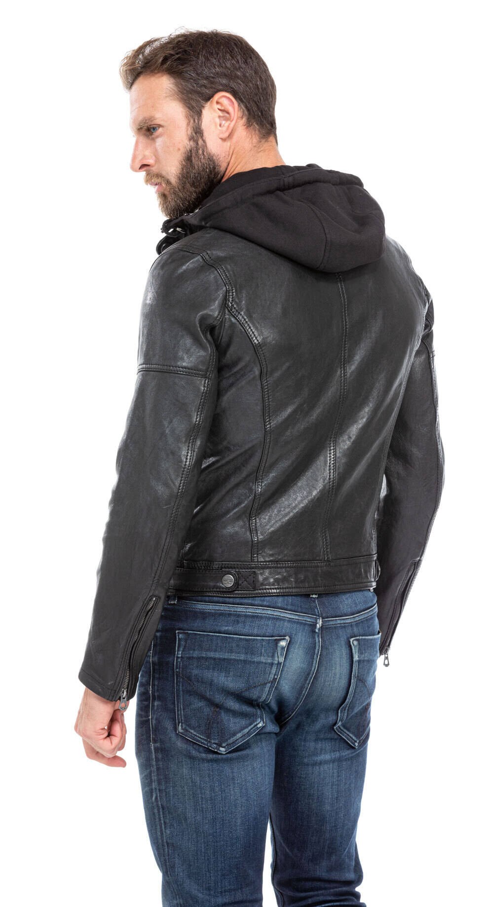 blouson cuir homme agneau noir 101126 capuche (9)