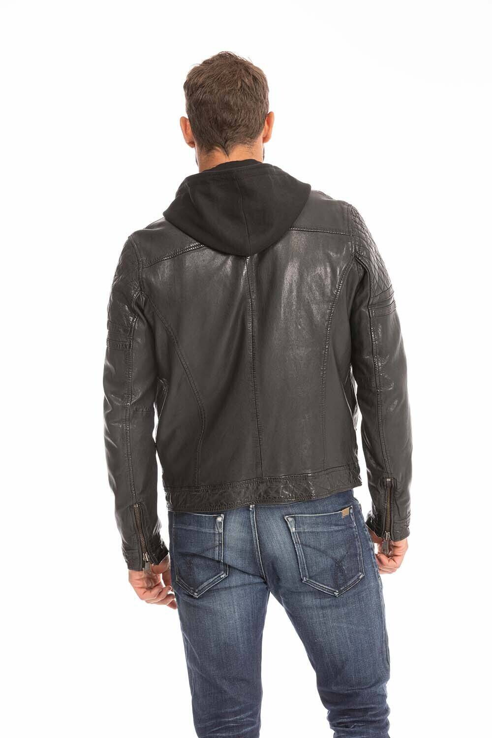 blouson cuir homme agneau noir ryde redskins (8)