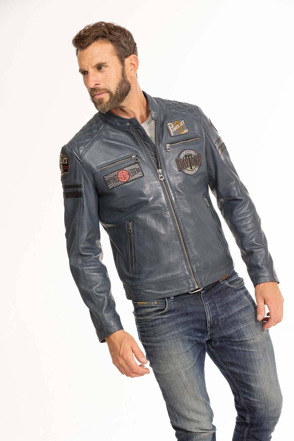 blouson cuir homme bleu 102831 style motard (10)