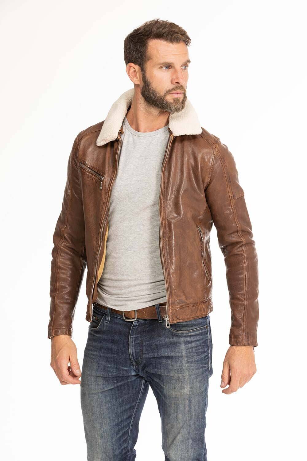 blouson cuir homme cognac fonce 102423 (2)