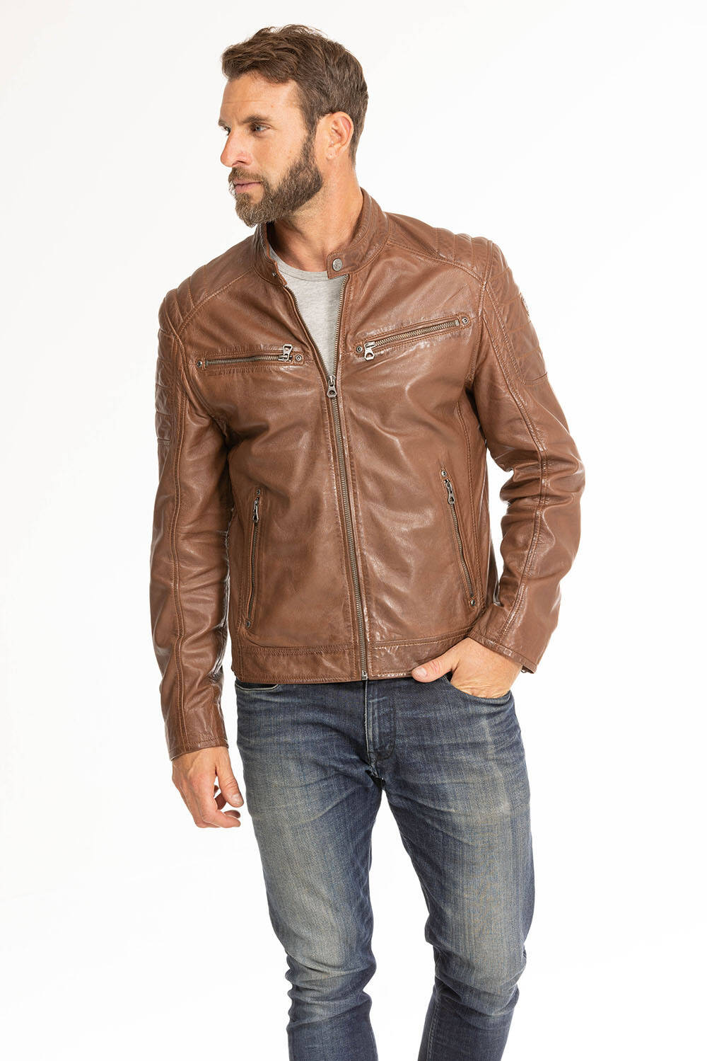 blouson cuir homme derry cognac (10)