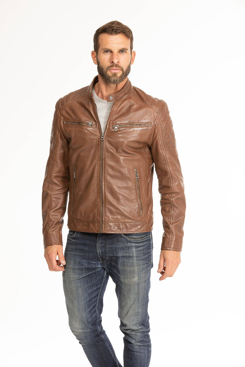 blouson cuir homme derry cognac (11)