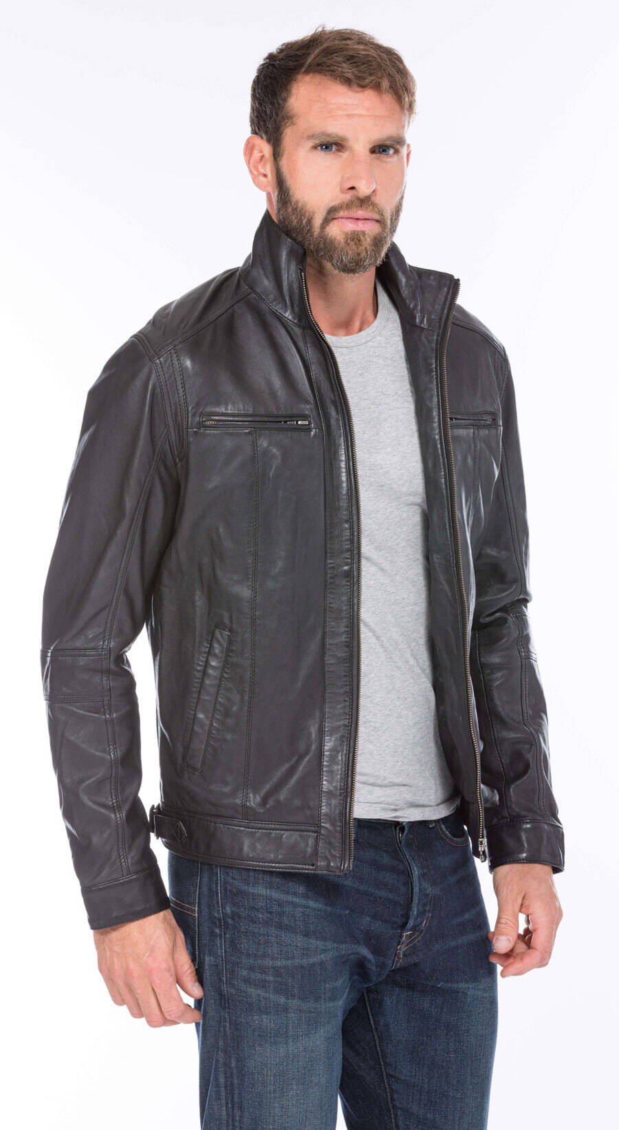 blouson cuir homme marlone noir (7)