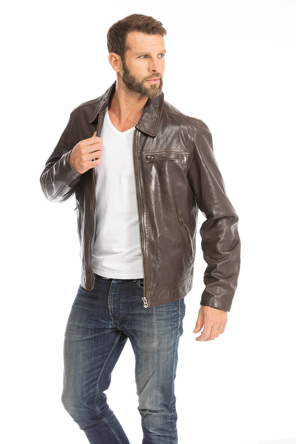 blouson cuir homme marron 100144 major (5)