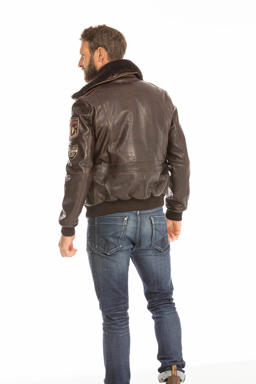 blouson cuir homme marron avia style pilote aviateur (6)