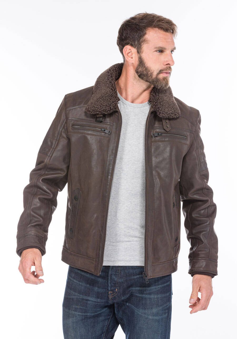 blouson cuir homme marron damien  (9)