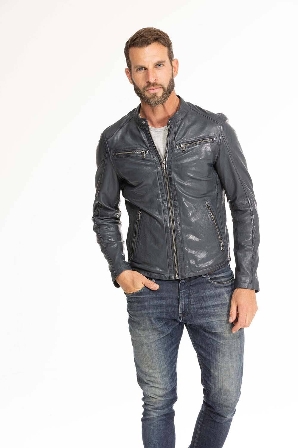 blouson cuir homme navy gafi (12)