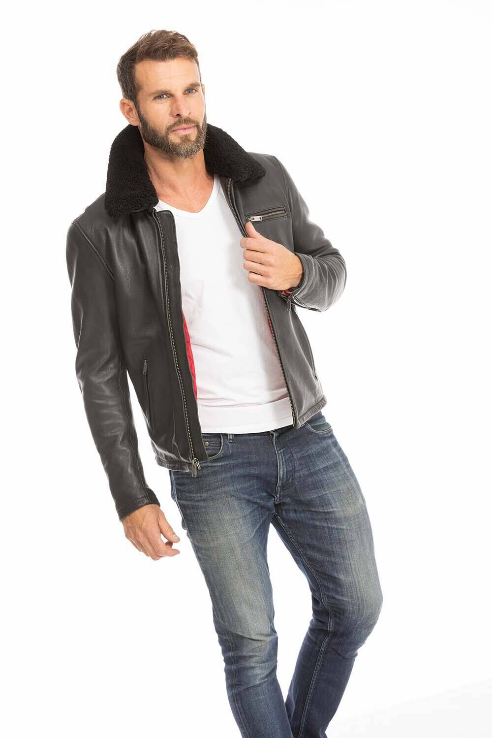 blouson cuir homme noir 102439 (3)