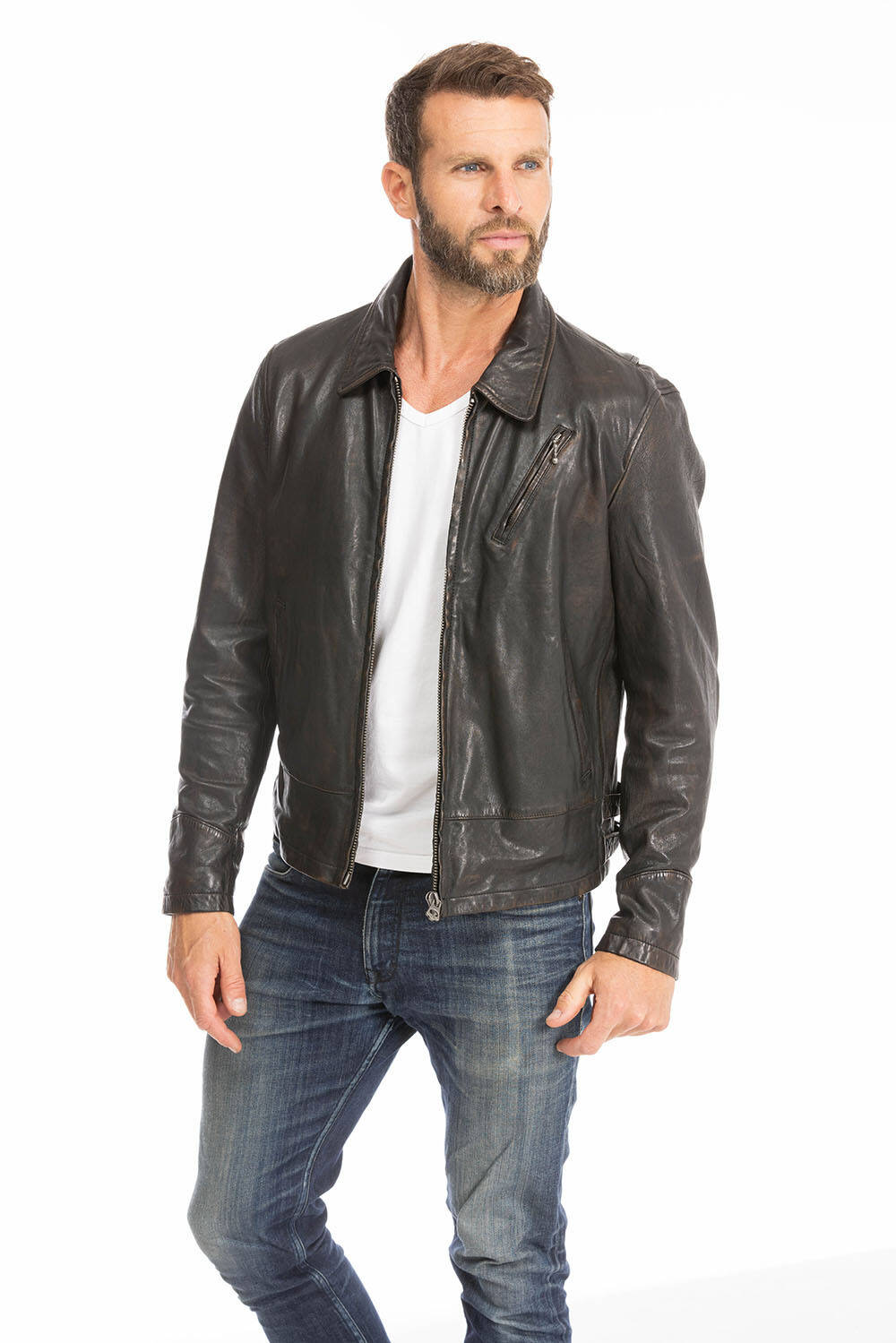 blouson cuir homme noir  (2)