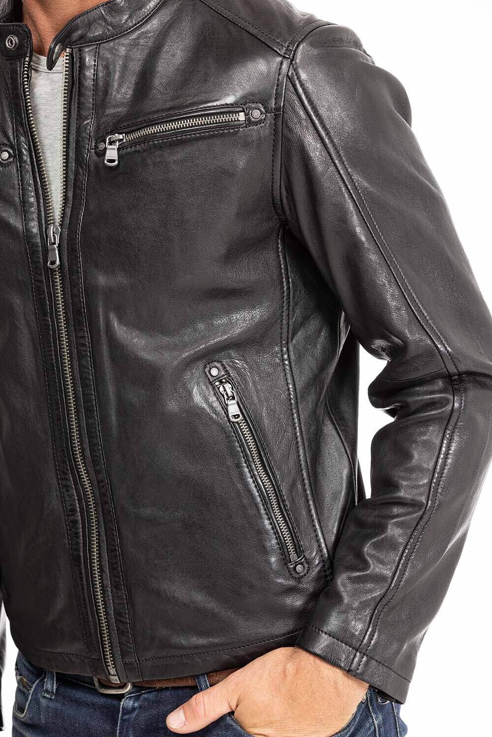 blouson cuir homme noir Gafi  (17)