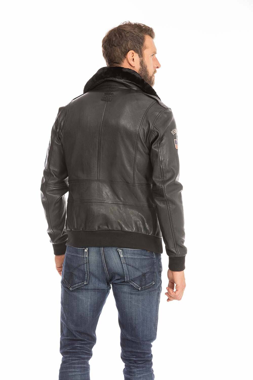 blouson cuir homme noir john style pilote (7)