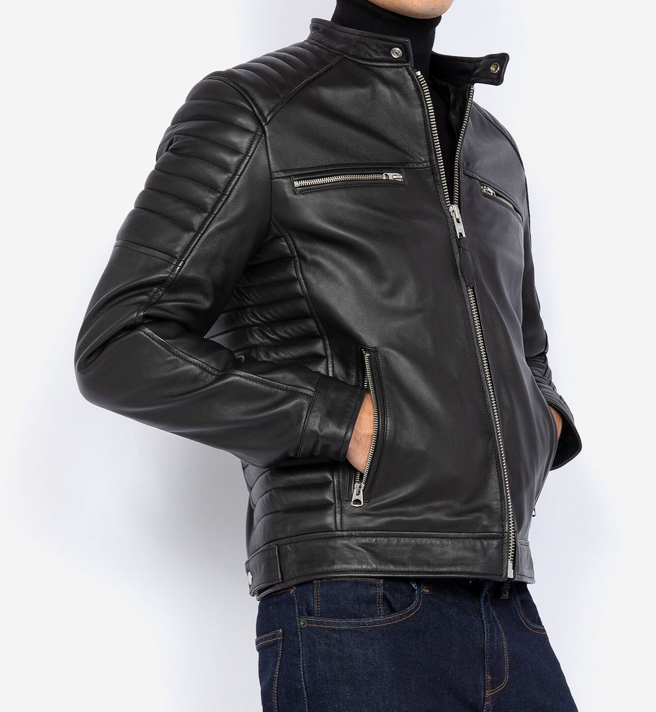 blouson cuir homme noir schott lcrock (3)