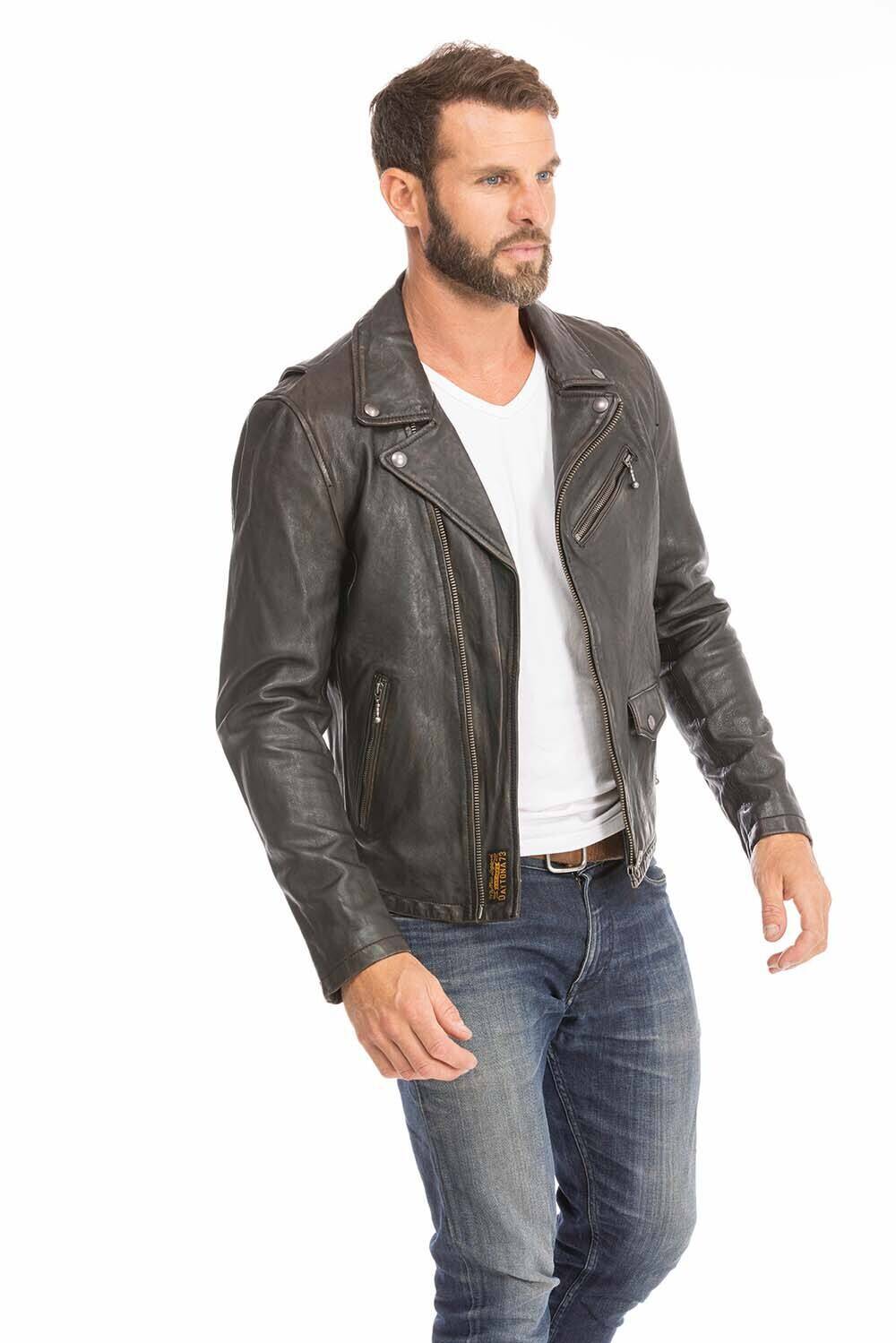 blouson cuir homme perfecto 102427 noir vieilli (2)