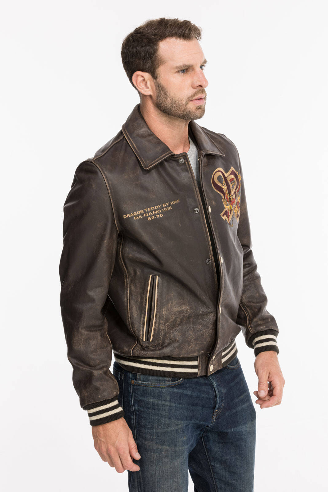 blouson cuir homme redskins marron rf 134 dragon (3)