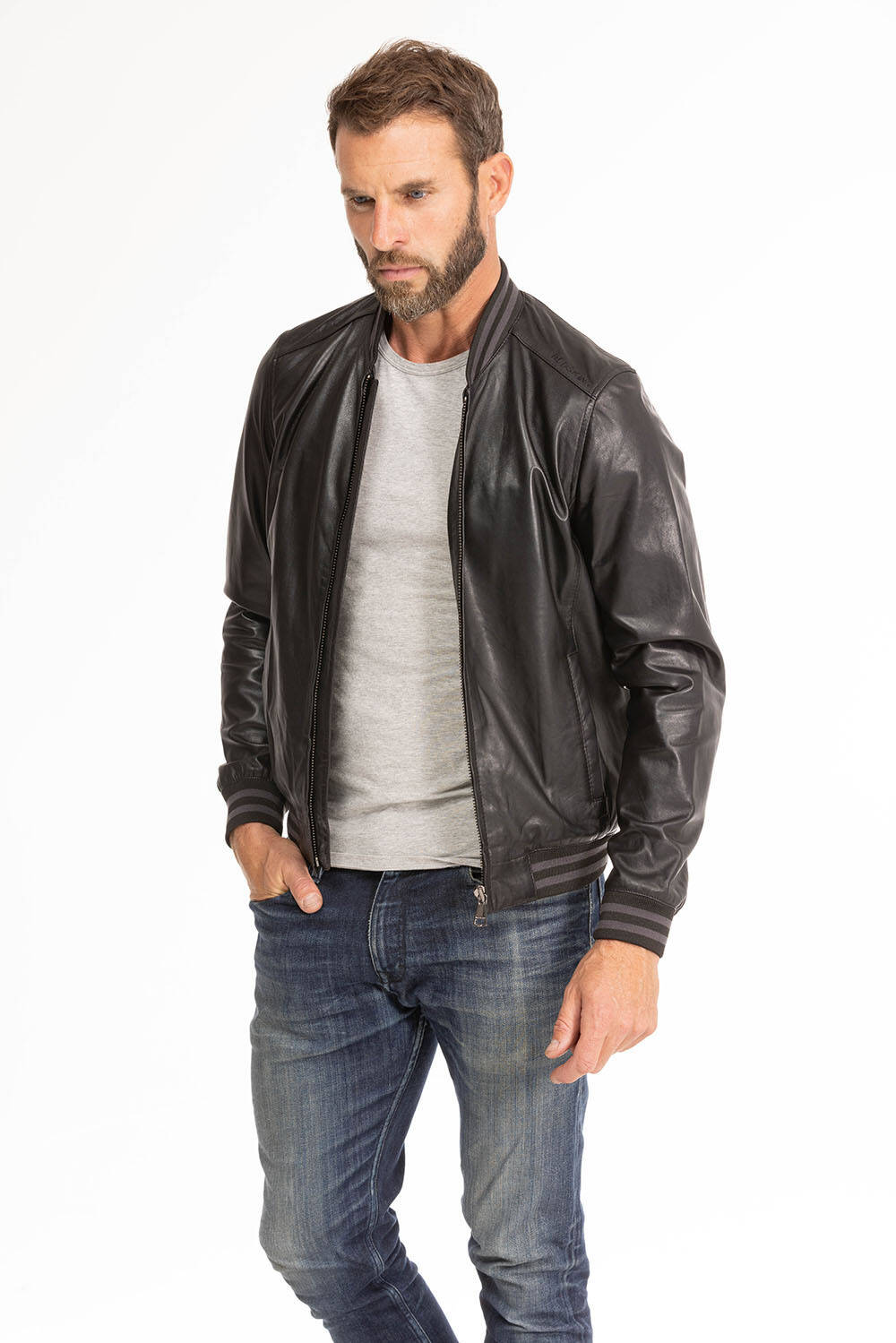 blouson cuir homme style bombers redskins noir dives (3)