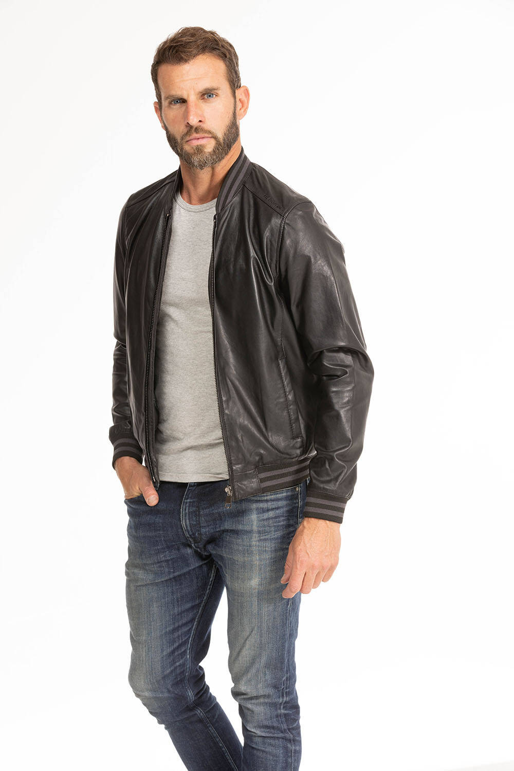 blouson cuir homme style bombers redskins noir dives (4)