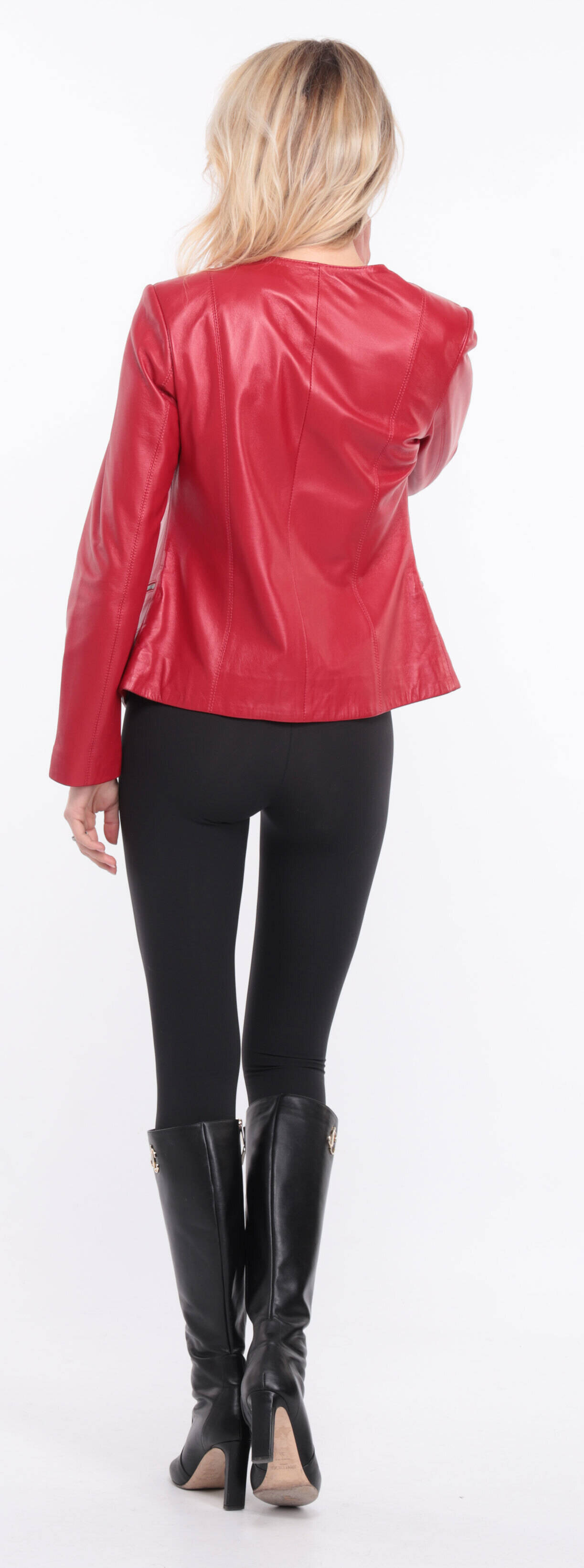 blouson cuir rouge chrsista (1)