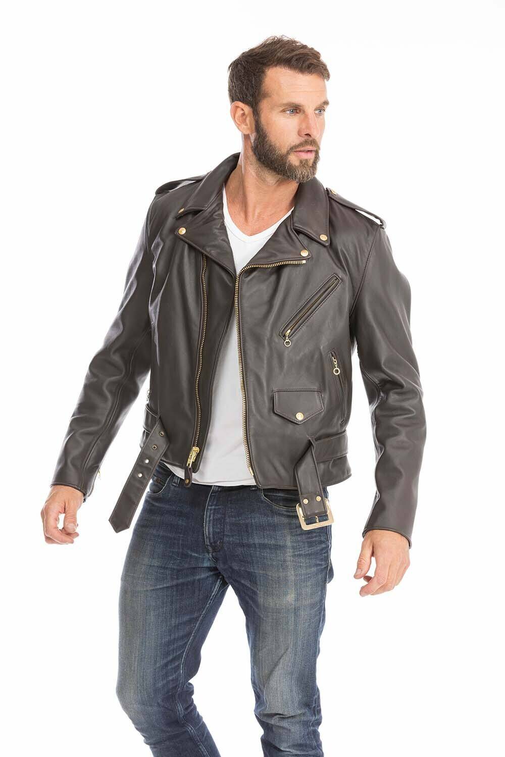 blouson perfecto cuir homme marron schott 618 (2)