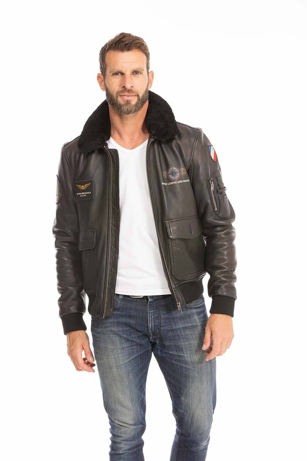 blouson pilote aviateur homme noir 102424 (1)