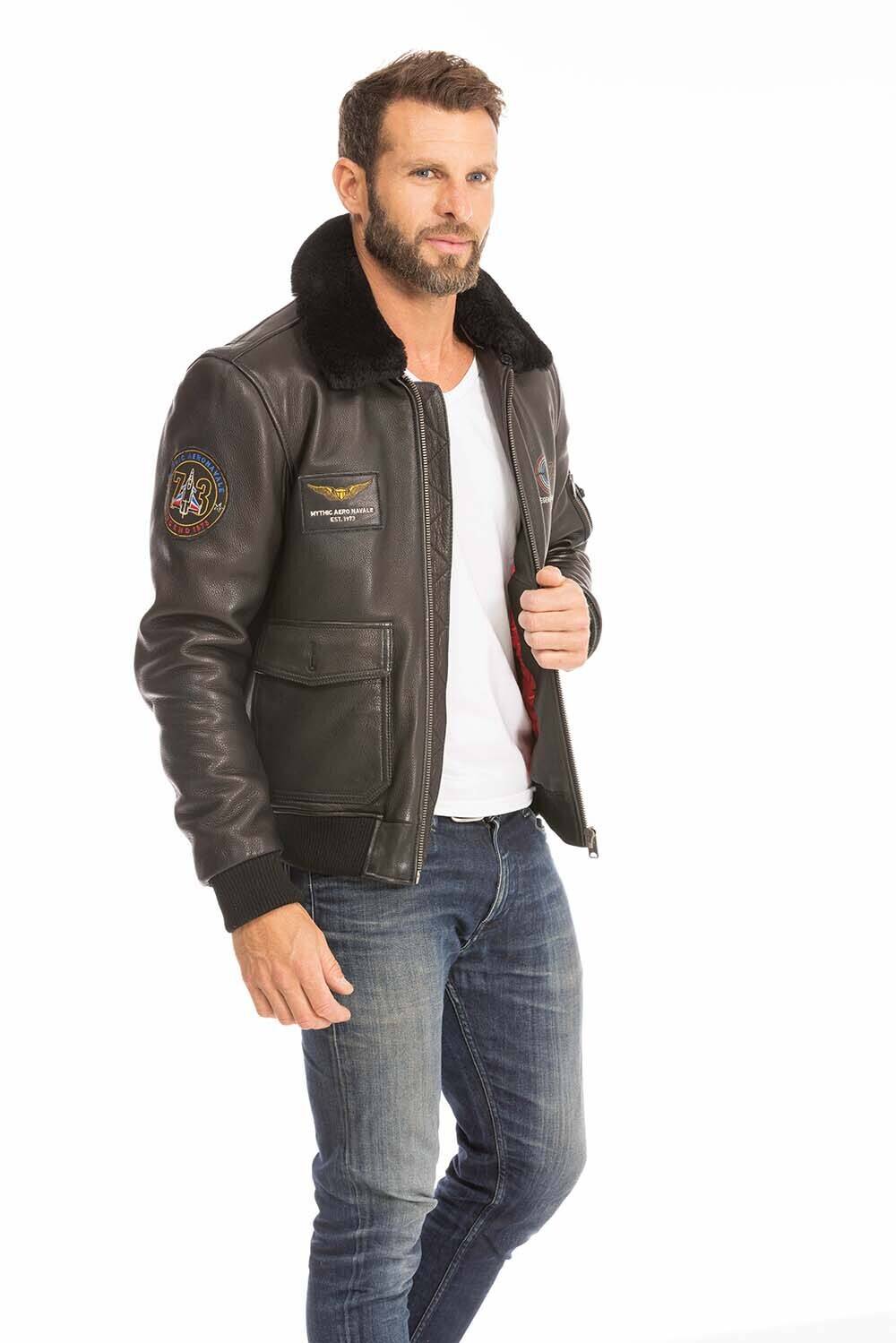 blouson pilote aviateur homme noir 102424 (3)