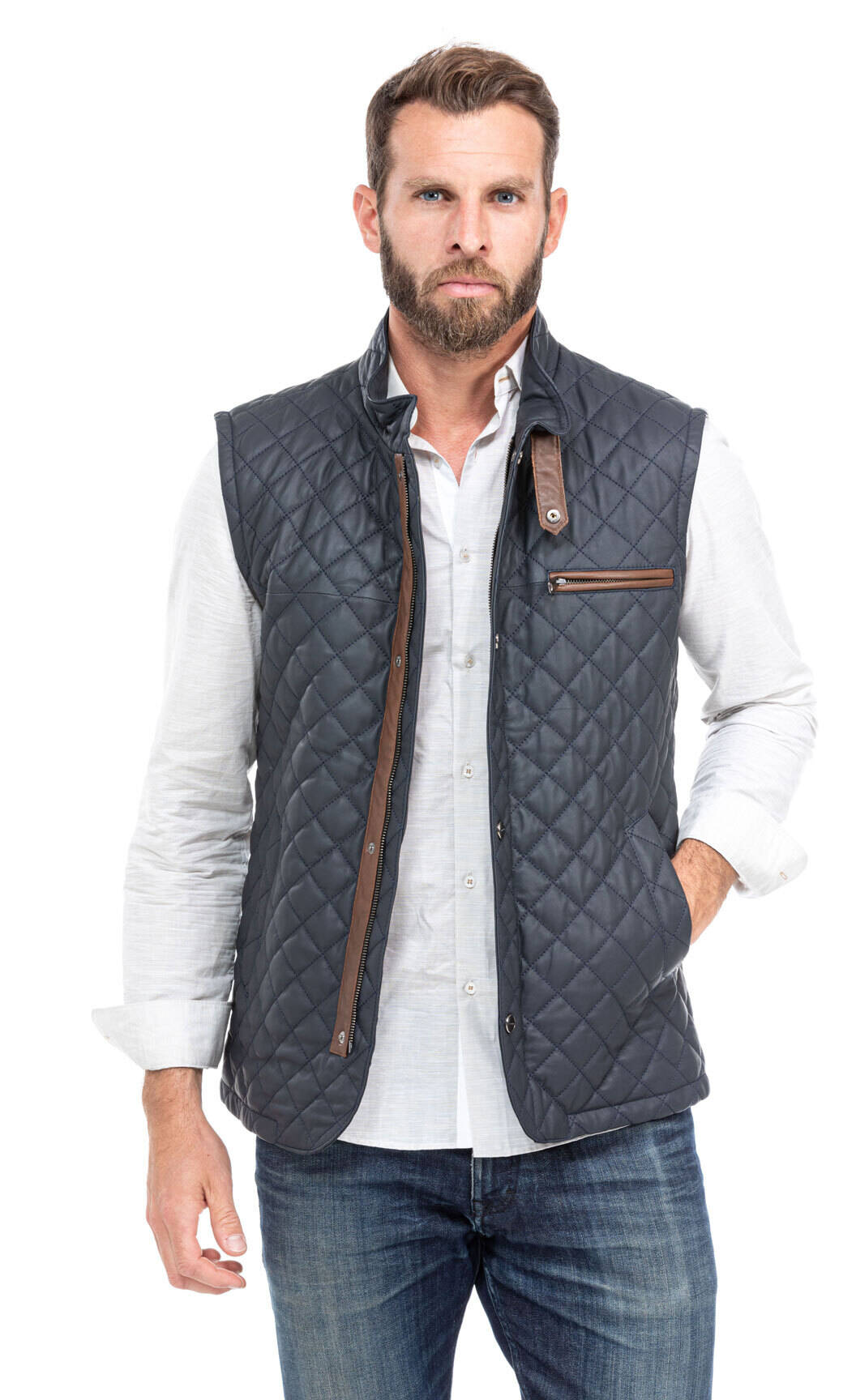 gilet cuir homme bleu marine sans manches classique e08 (1)