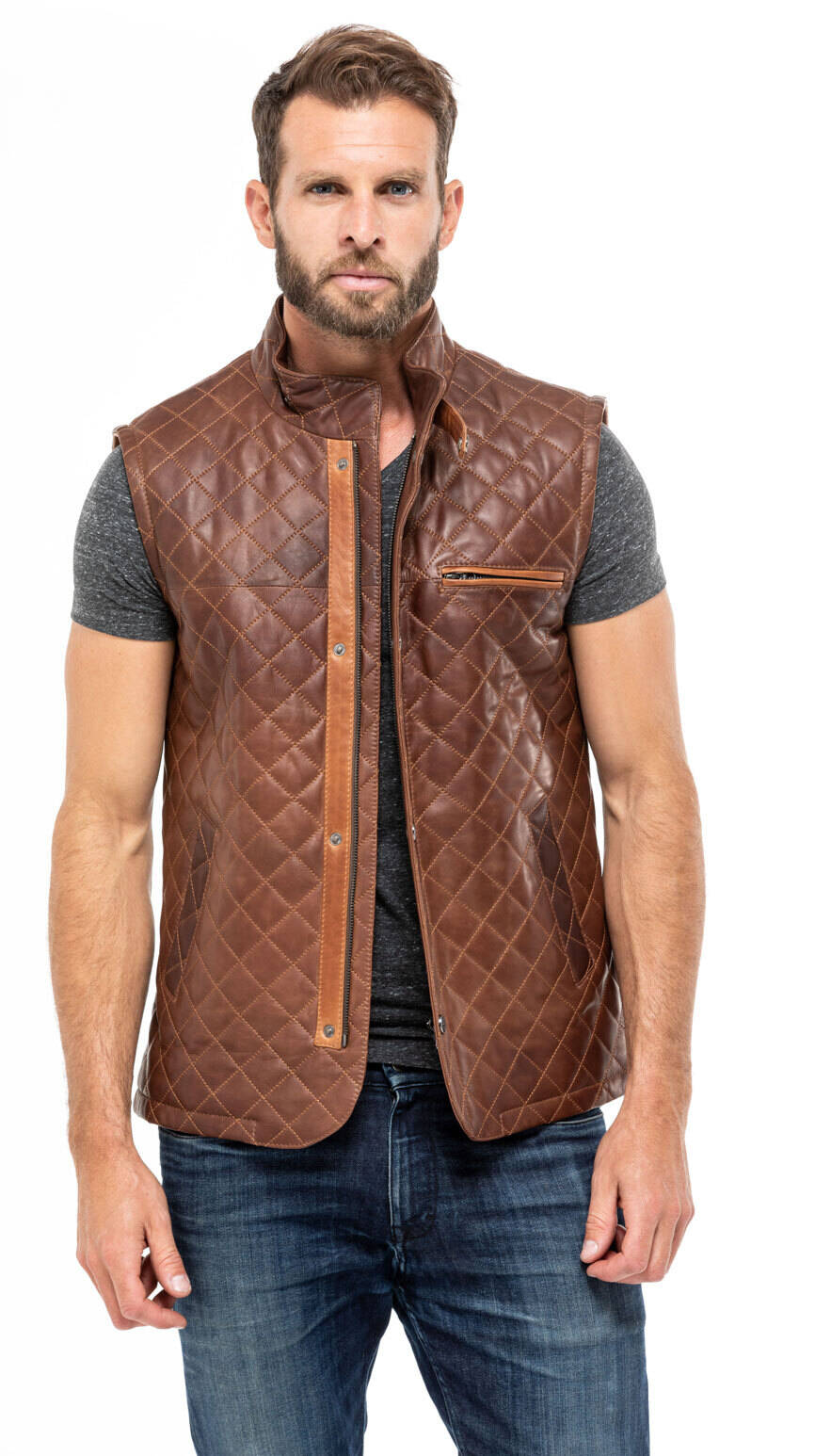 gilet sans manches e08 agneau c469 à damier mannequin (4)