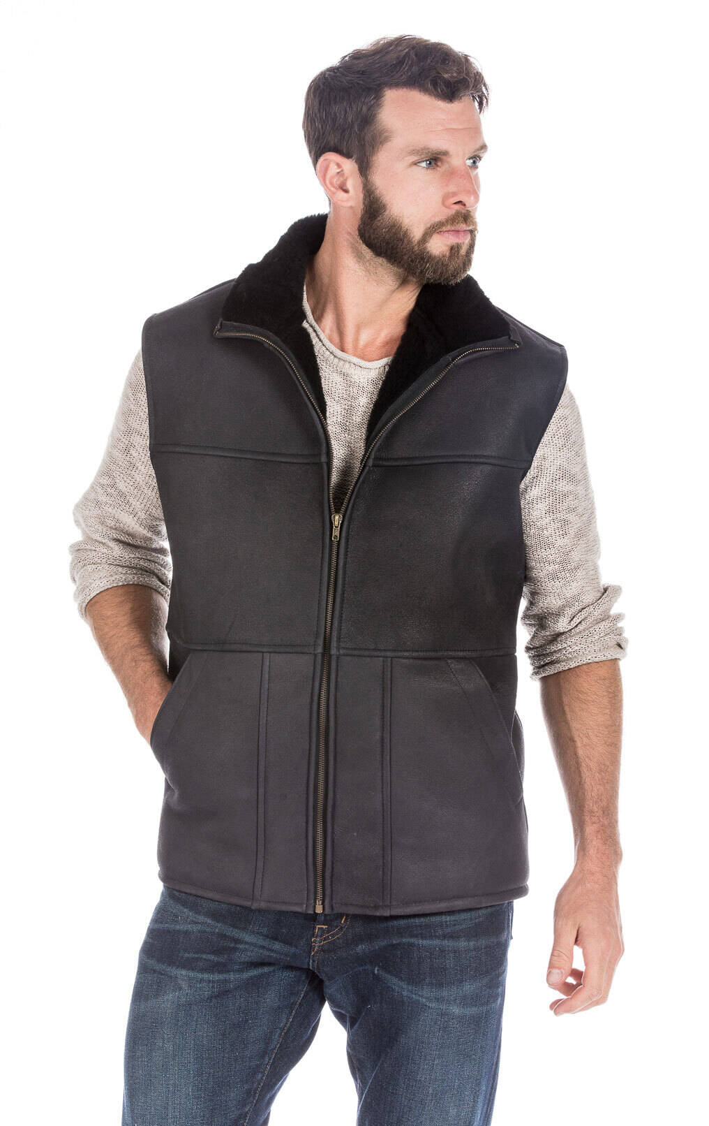 Gilet sans manches mouton chaud hiver ASPIN-14365