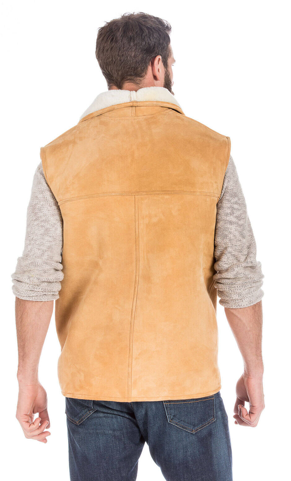 Gilet sans manches mouton naturel zippé NORE-14357