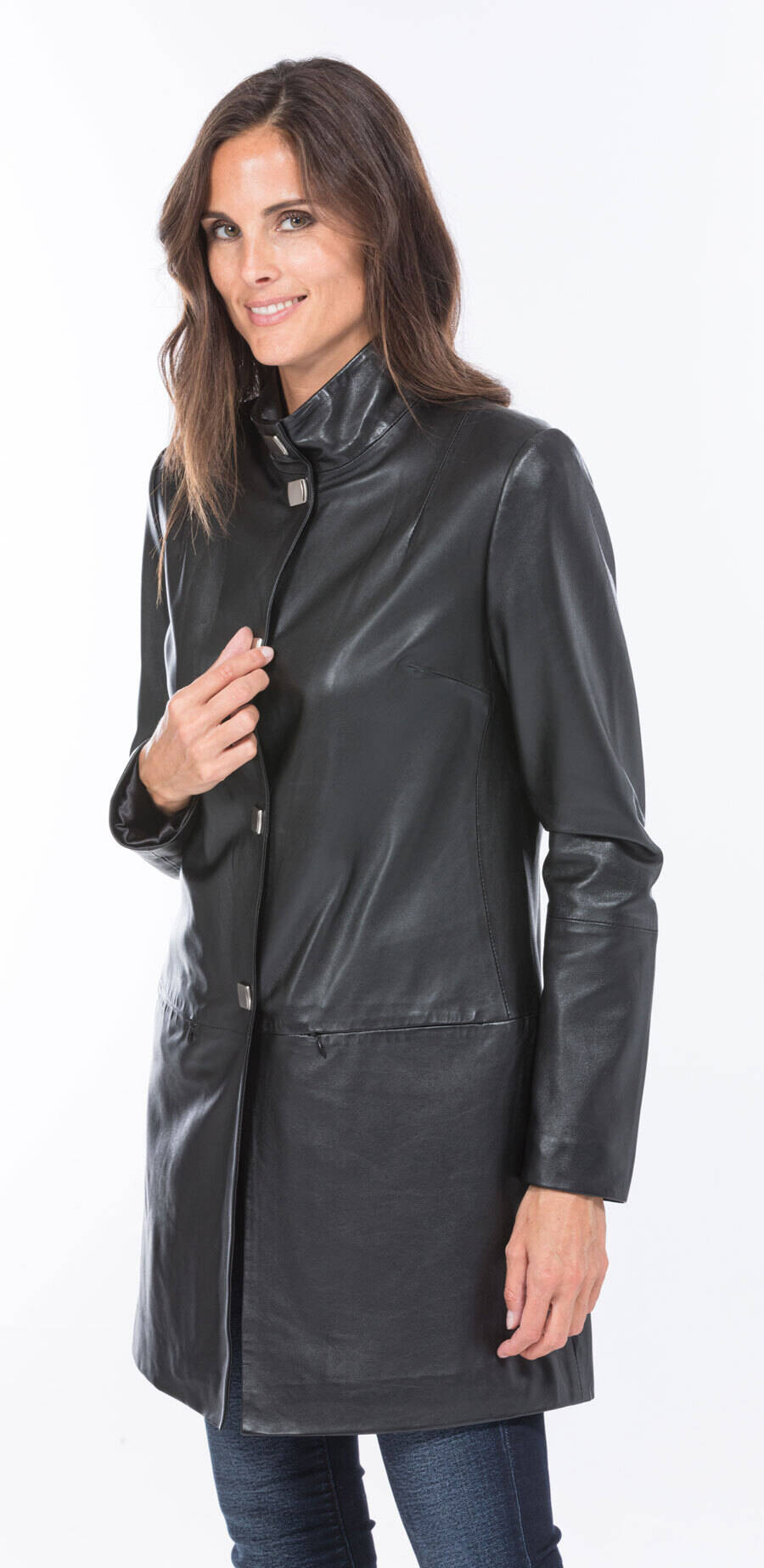 manteau cuir femme agneau noir sandrina (1)