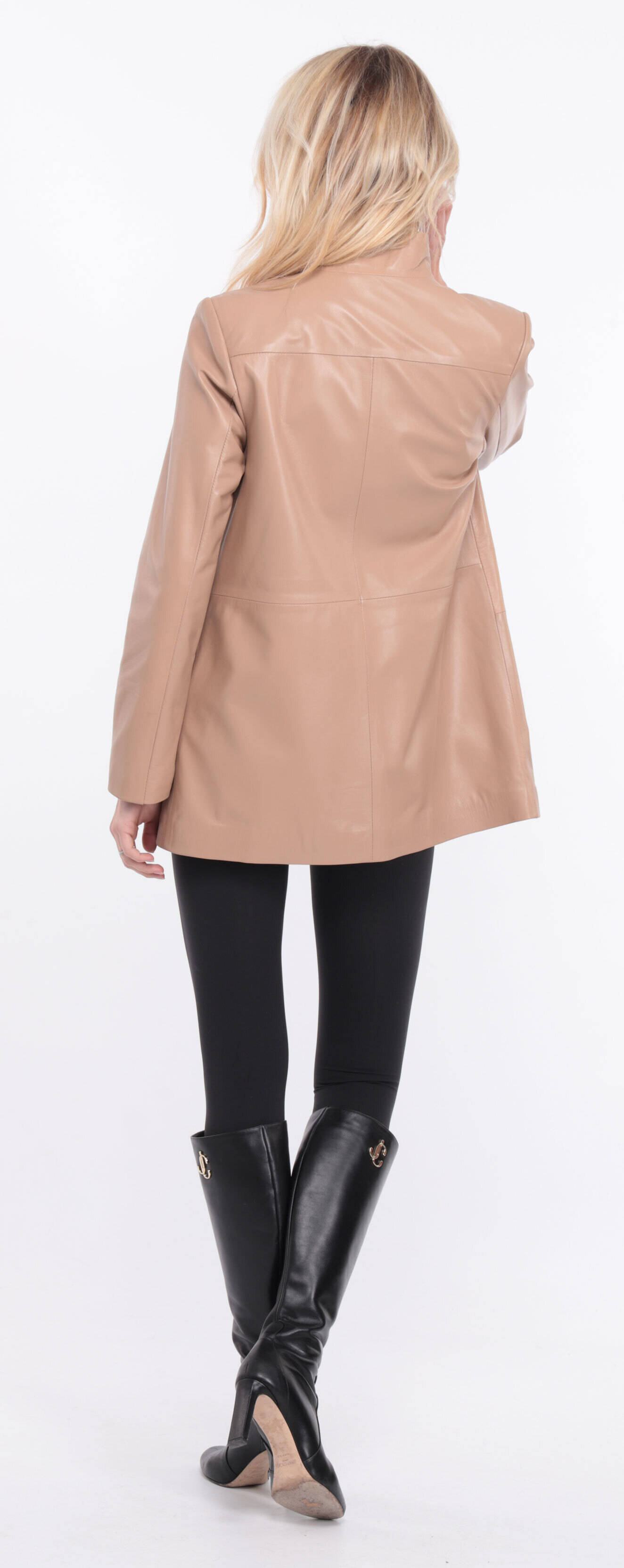 manteau cuir olivia beige  (1)