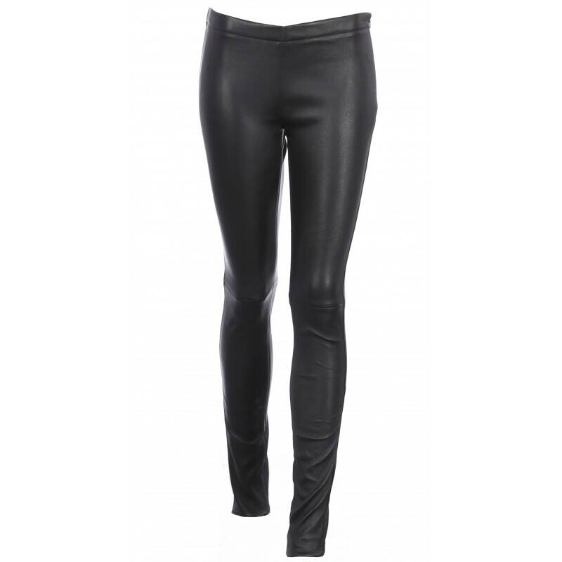 Pantalon cuir femme agneau noir Oakwood 63018