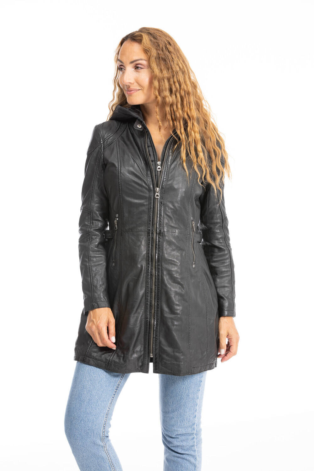 trois quart cuir femme marlis noir (2)