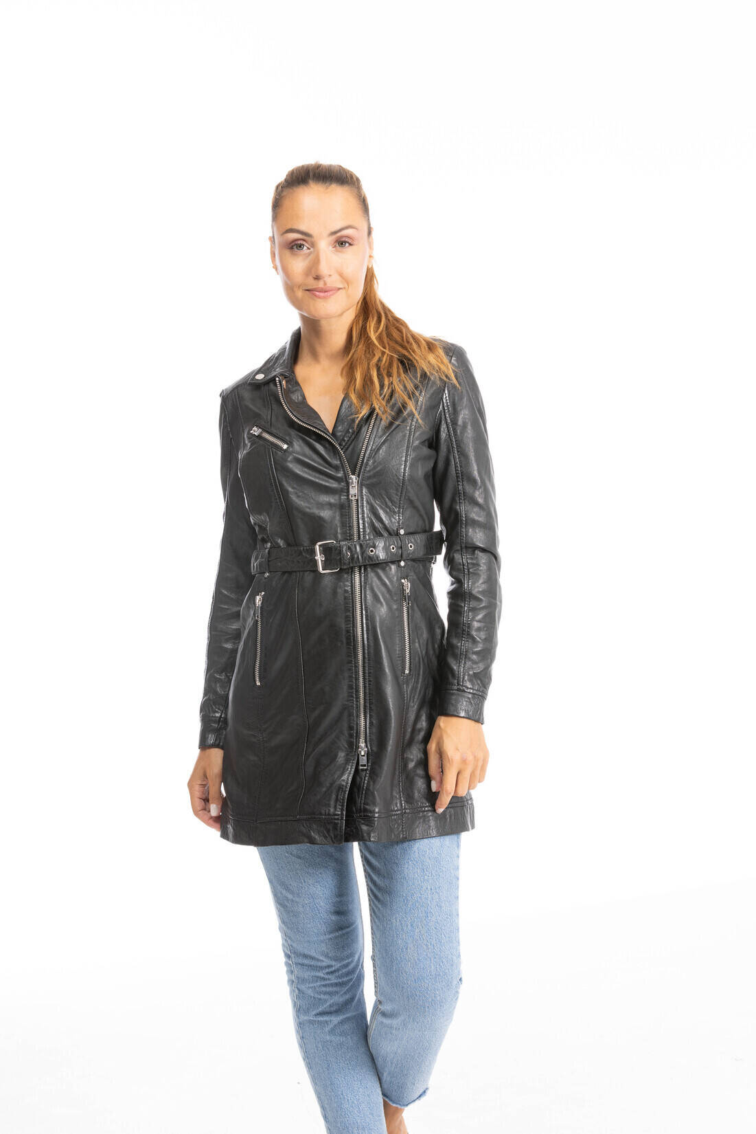 trois quart cuir femme noir dayna (2)