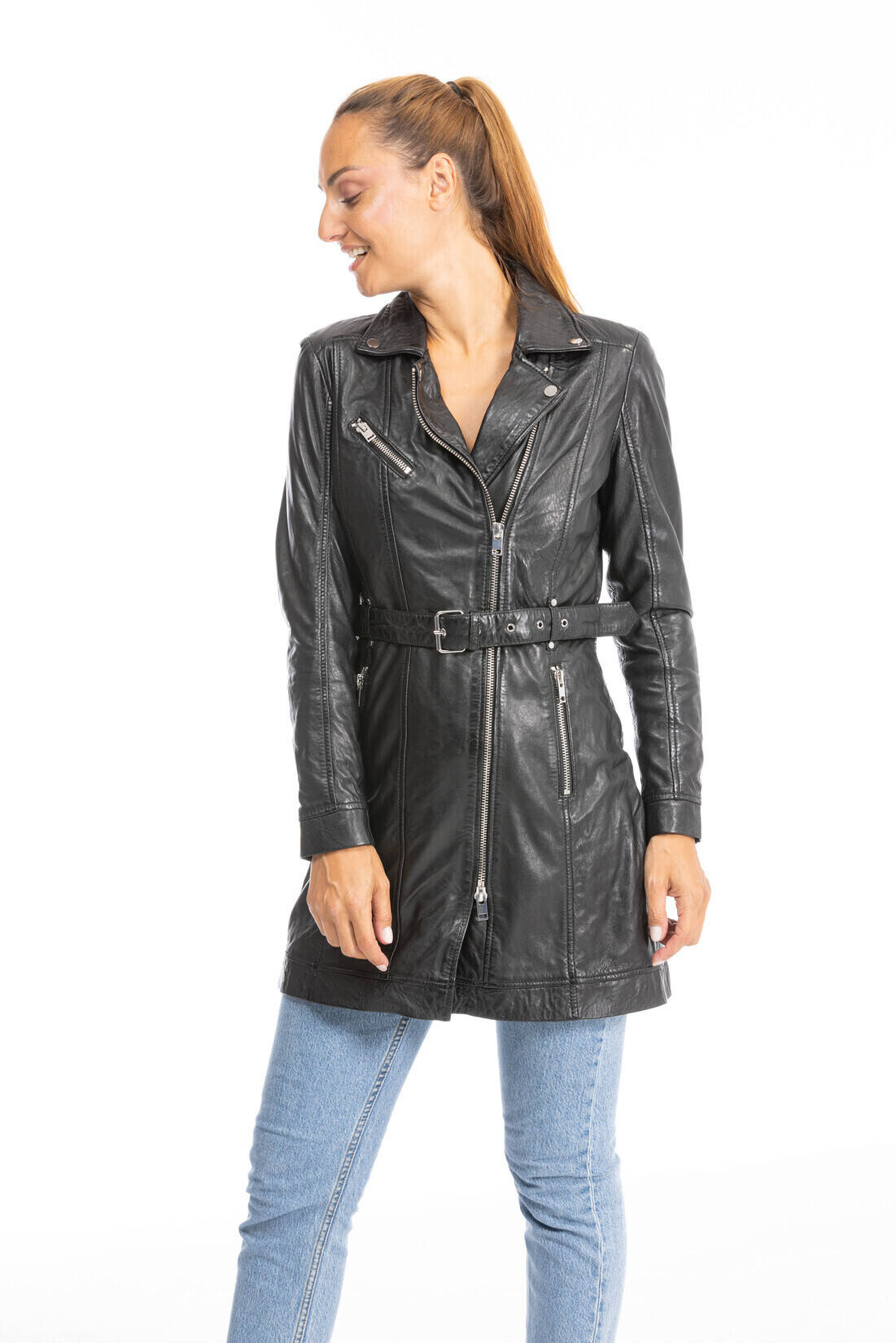 trois quart cuir femme noir dayna (7)