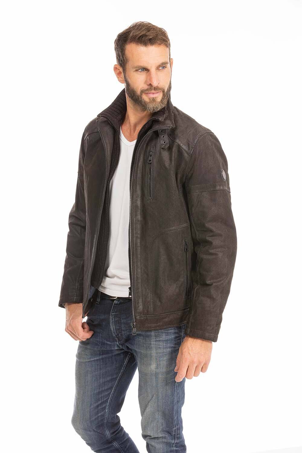 veste cuir homme franck noir marron  (5)