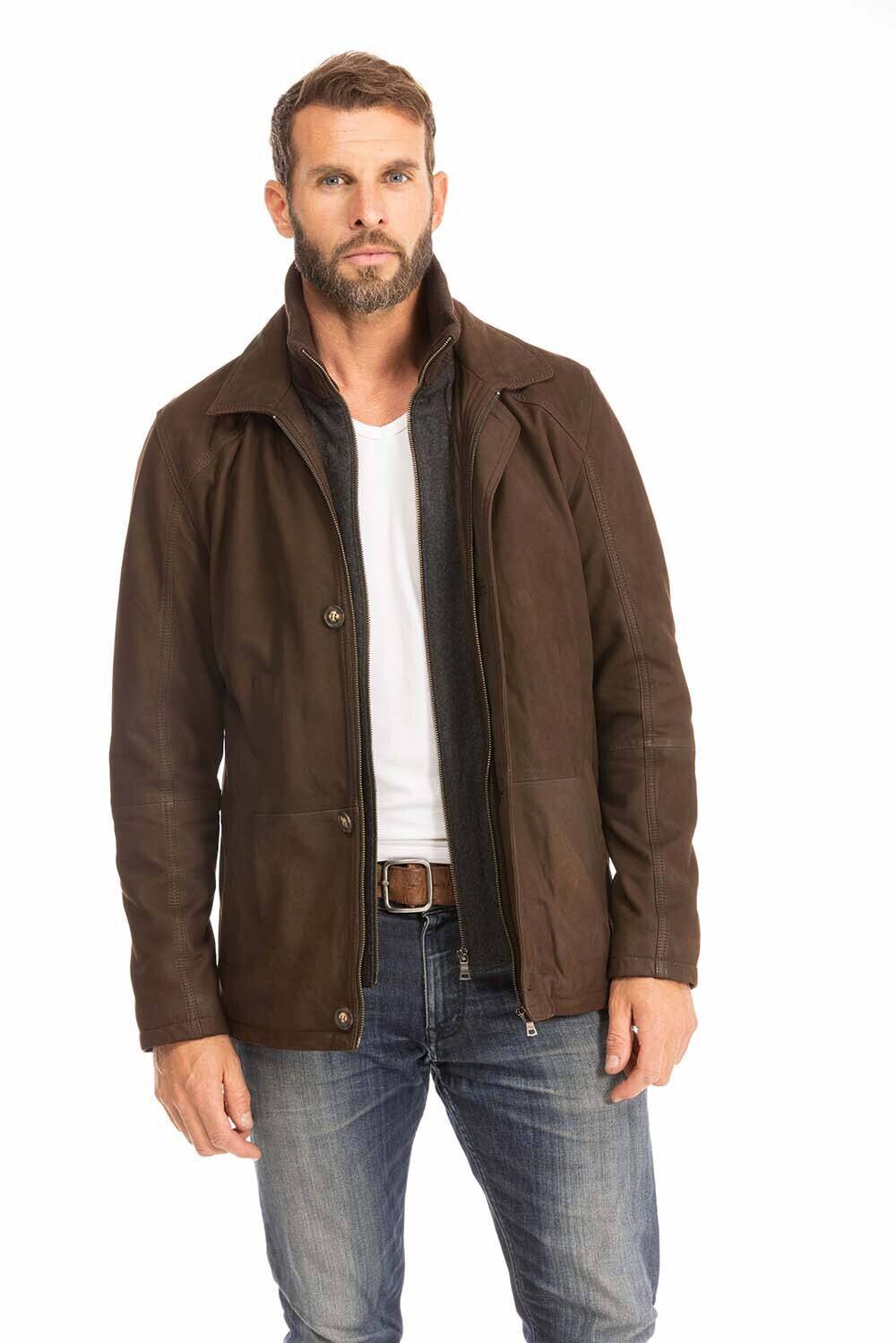 Veste cuir homme marron timber paris (6)