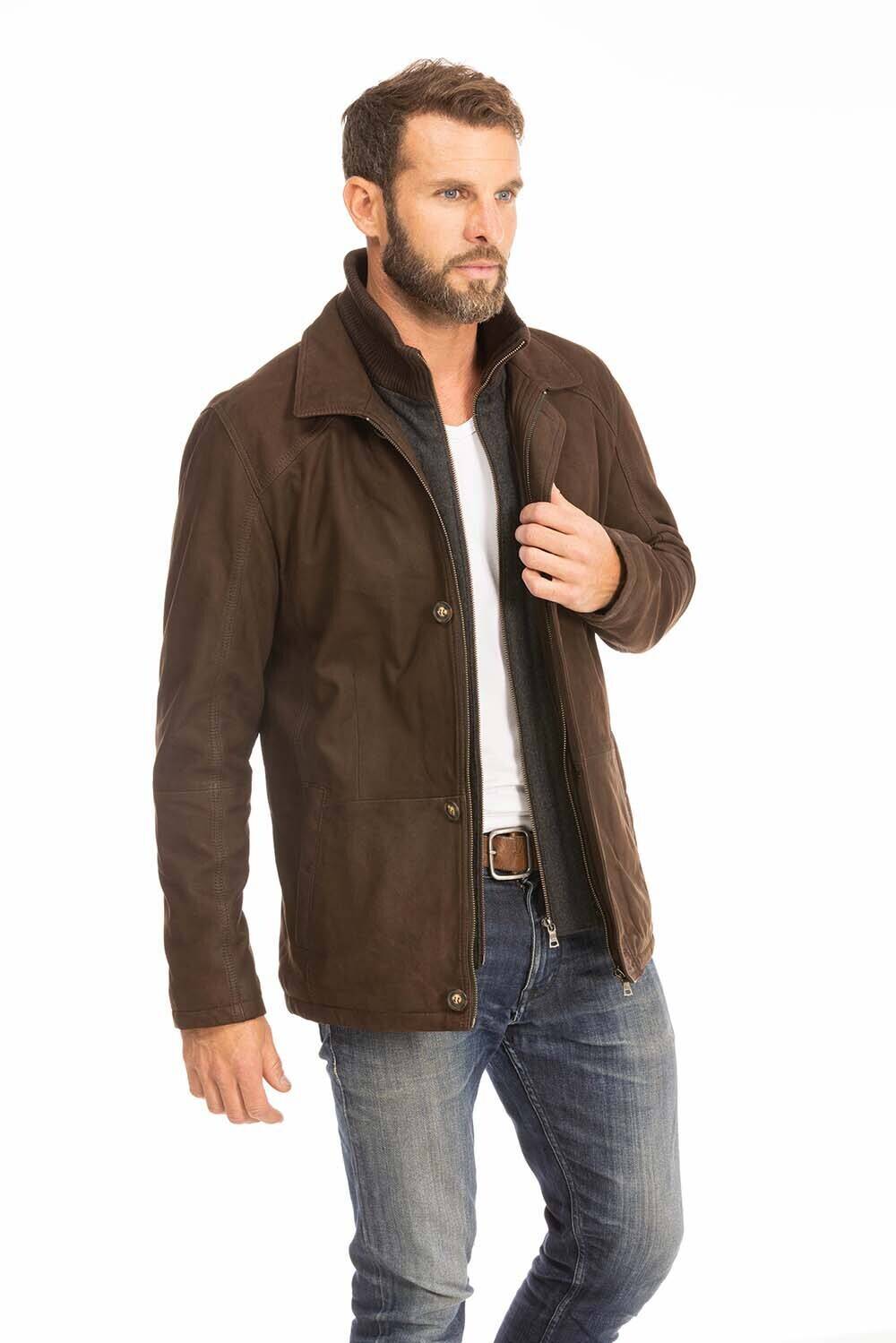 Veste cuir homme marron timber paris (8)