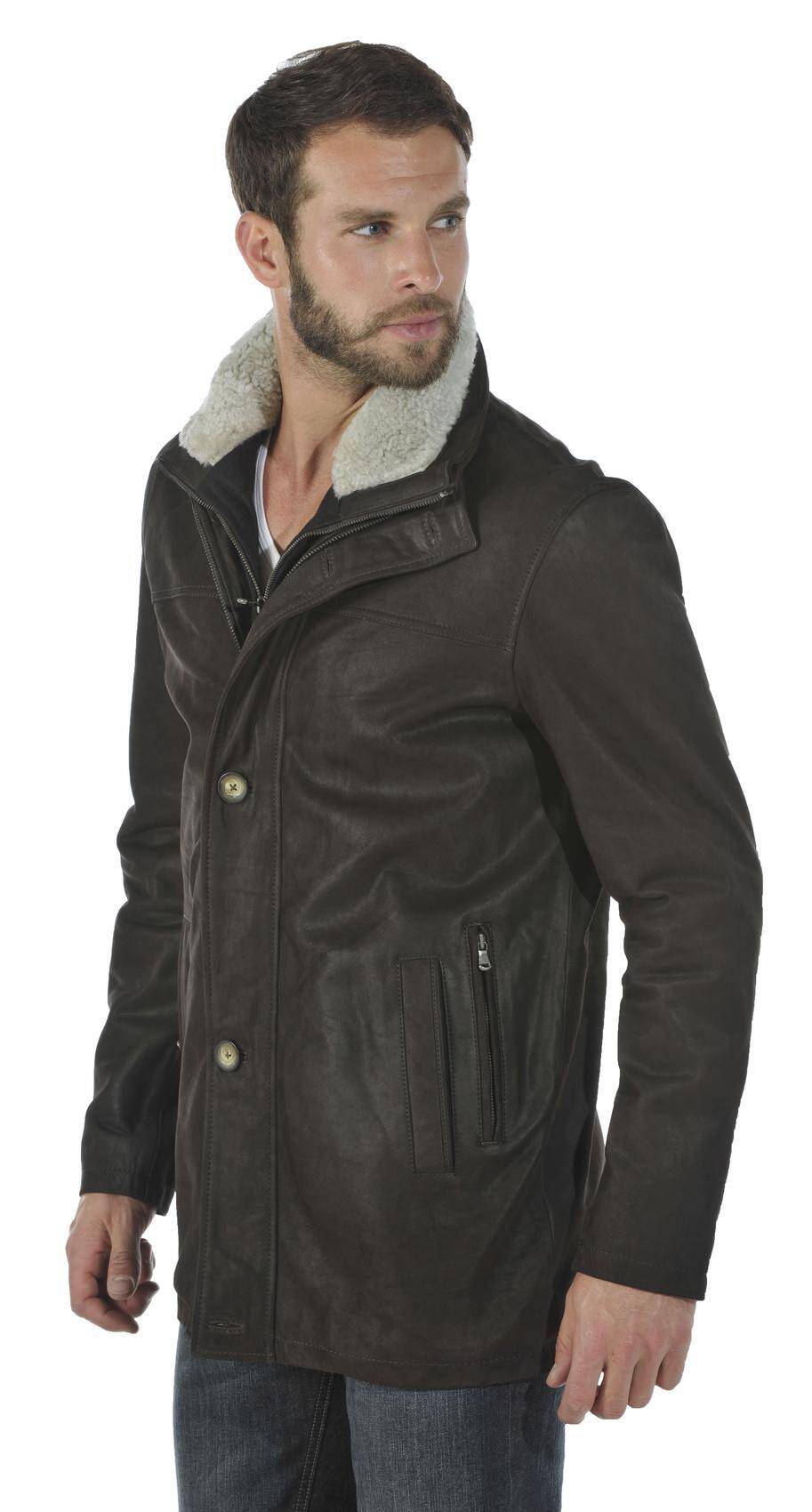 veste cuir homme marron tyler timber biais